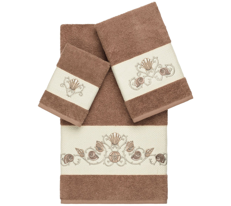 Linum Home Textiles Bella 3PC Embellished TowelSet — View 5