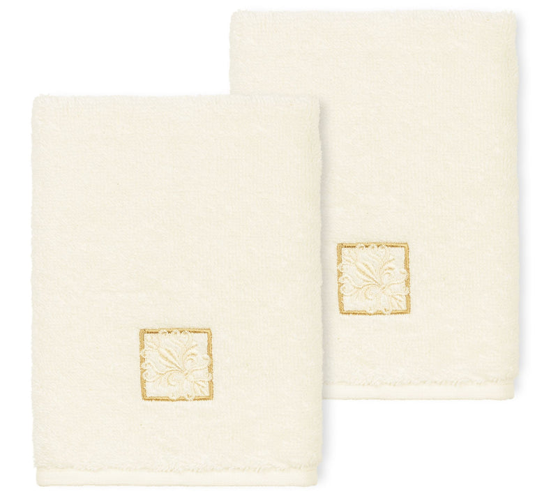 Linum Home Textiles Vivian 2PC Embellished Washcloth Set — View 3