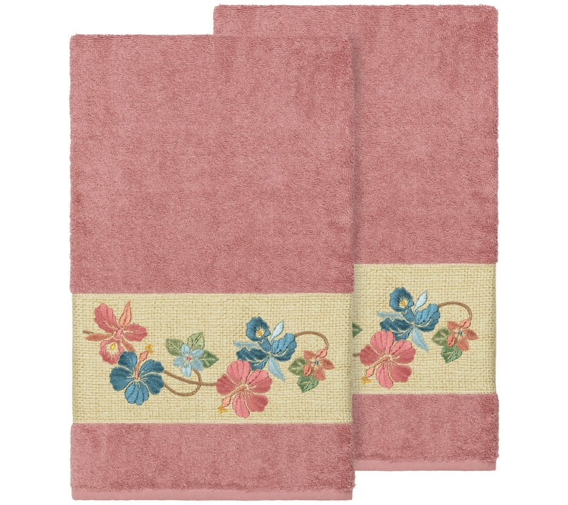 Linum Home Textiles Caroline 2PC Embellished Bath Towel Set — View 9