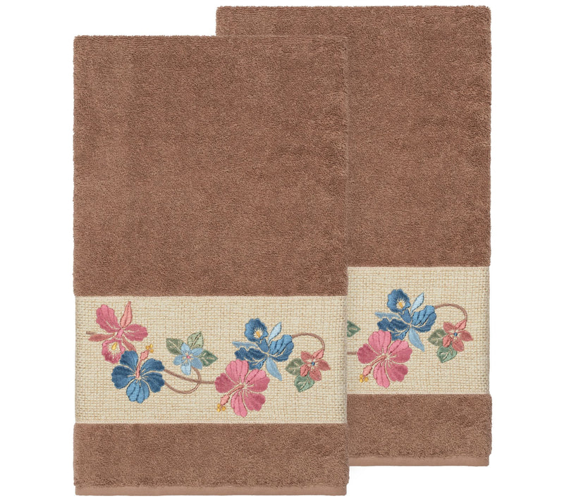 Linum Home Textiles Caroline 2PC Embellished Bath Towel Set — View 5