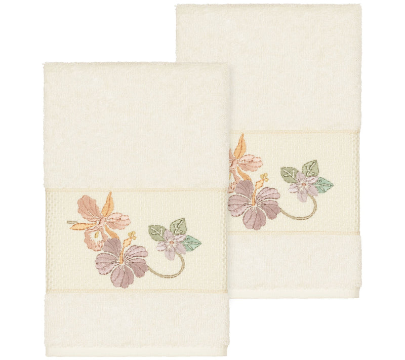 Linum Home Textiles Caroline 2PC Embellished Hand Towel Set — Main view