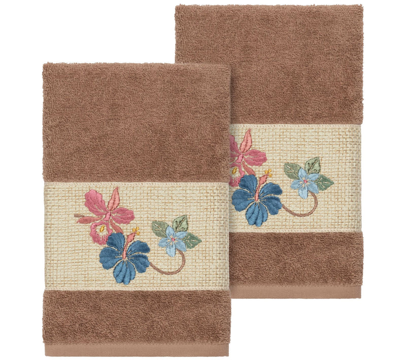 Linum Home Textiles Caroline 2PC Embellished Hand Towel Set — View 5