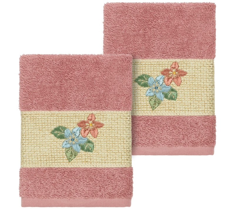 Linum Home Textiles Caroline 2PC Embellished Washcloth Set — View 9