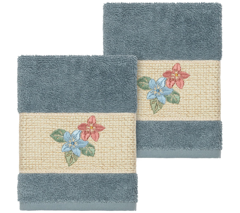 Linum Home Textiles Caroline 2PC Embellished Washcloth Set — View 11