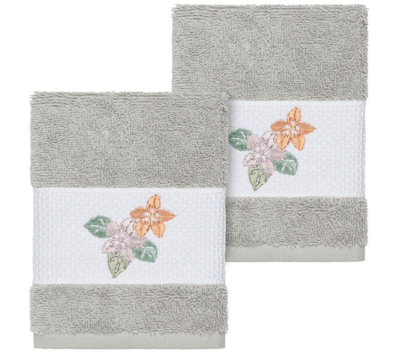 Linum Home Textiles Caroline 2PC Embellished Washcloth Set — View 7