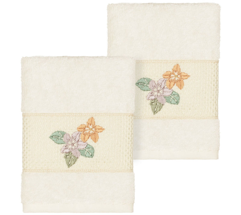 Linum Home Textiles Caroline 2PC Embellished Washcloth Set — Main view