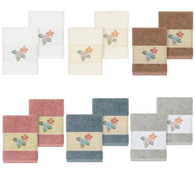 Linum Home Textiles Caroline 2PC Embellished Washcloth Set — View 14