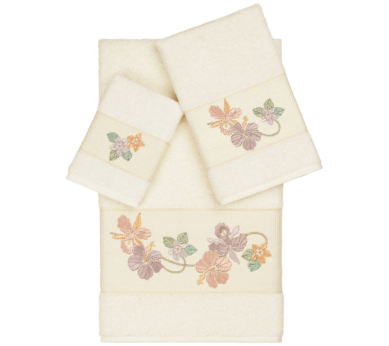 Linum Home Textiles Caroline 3PC Embellished Towel Set — View 3