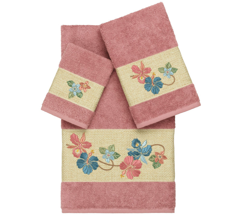 Linum Home Textiles Caroline 3PC Embellished Towel Set — View 9