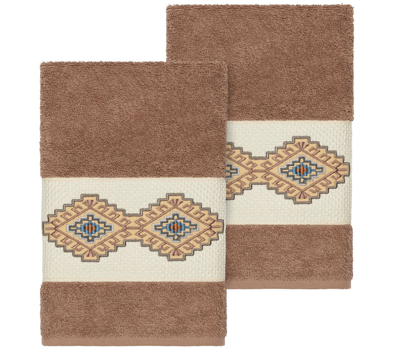 Linum Home Textiles Gianna 2PC Embellished HandTowel Set — View 5