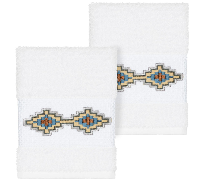 Linum Home Textiles Gianna 2PC Embellished Washcloth Set — Main view