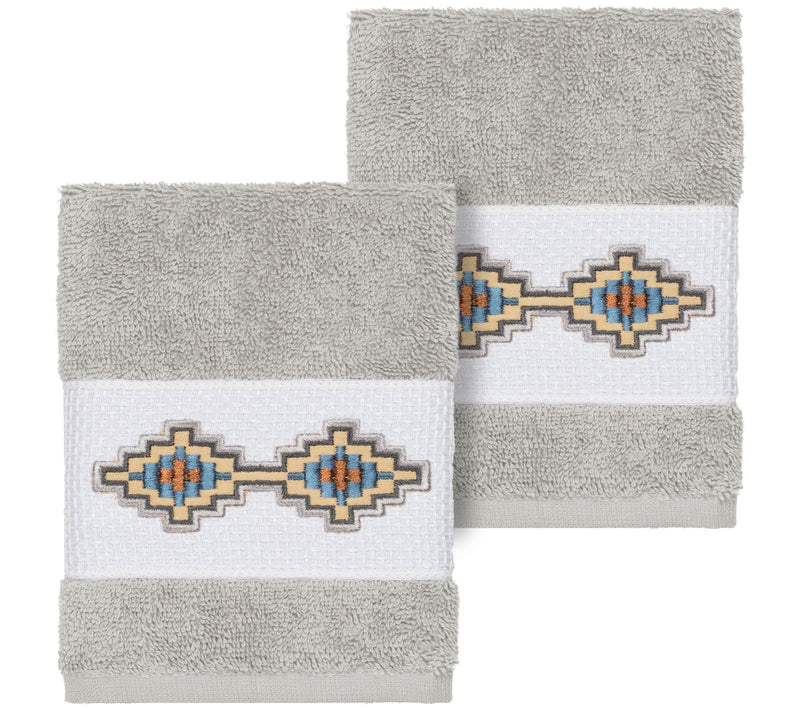 Linum Home Textiles Gianna 2PC Embellished Washcloth Set — View 7