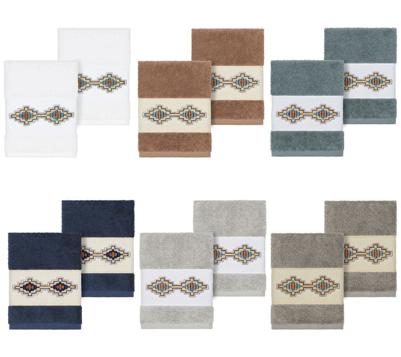 Linum Home Textiles Gianna 2PC Embellished Washcloth Set — View 14