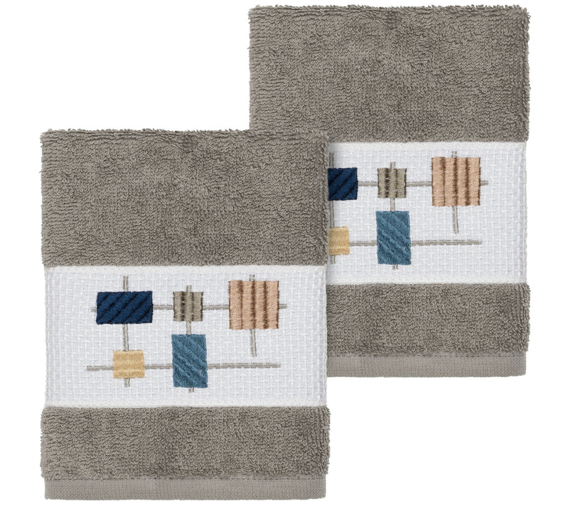 Linum Home Textiles Khloe 2PC Embellished Washcloth Set — View 3