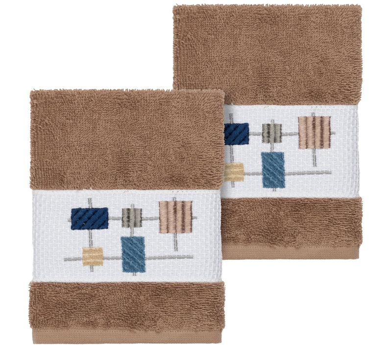 Linum Home Textiles Khloe 2PC Embellished Washcloth Set — View 5