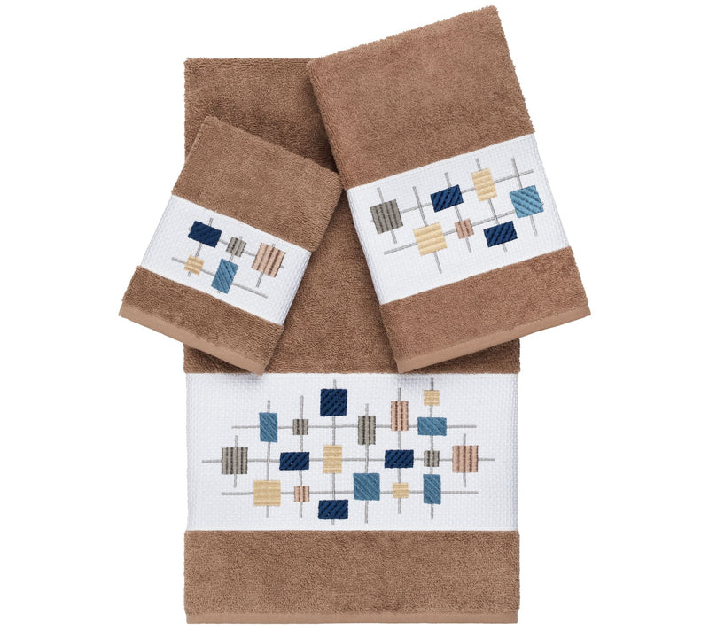 Linum Home Textiles Khloe 3PC Embellished TowelSet — View 5