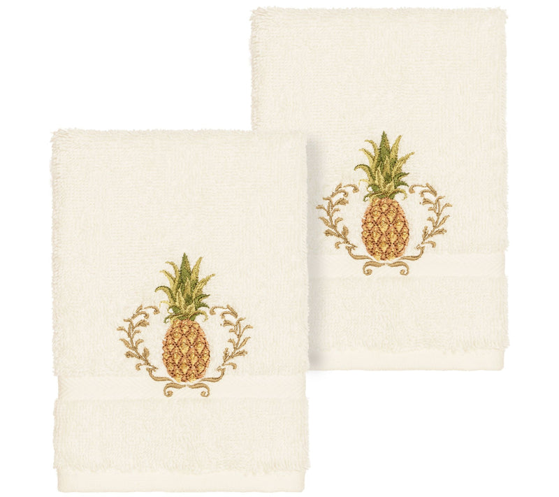 Linum Home Textiles Welcome 2PC Embellished Washcloth Set — Main view