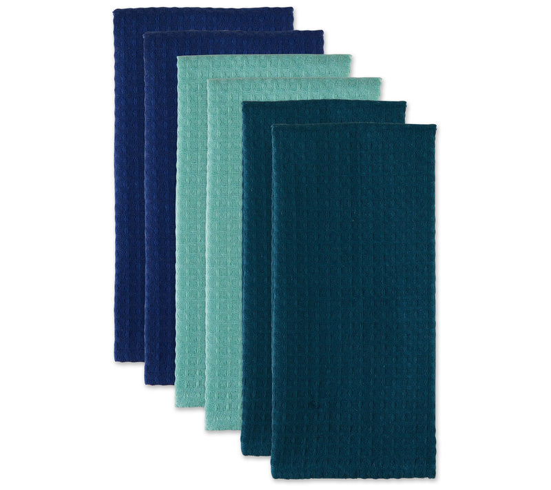 Design Imports Set/6 Recycled Cotton Waffle Kitchen Towels — View 5