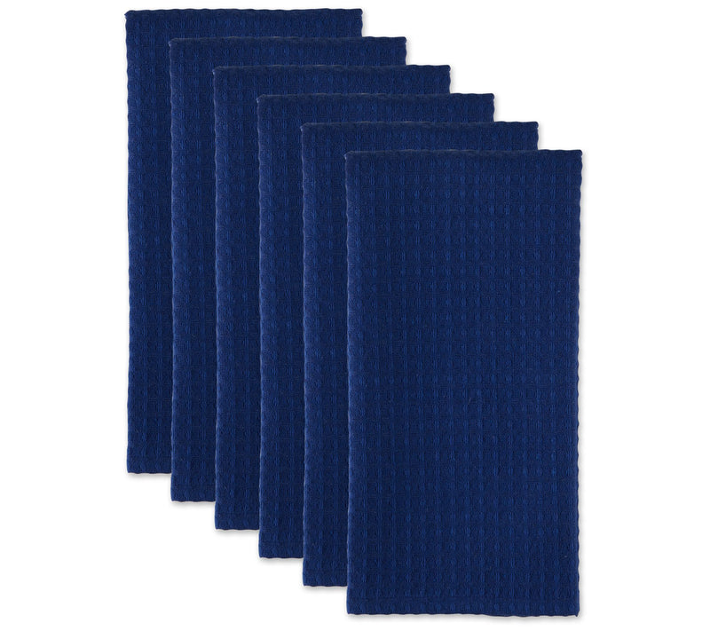 Design Imports Set/6 Recycled Cotton Waffle Kitchen Towels — Main view