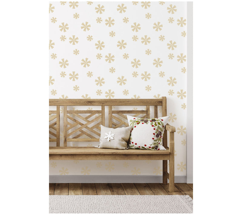NextWall Snowflakes Peel and Stick Wallpaper Roll — View 7