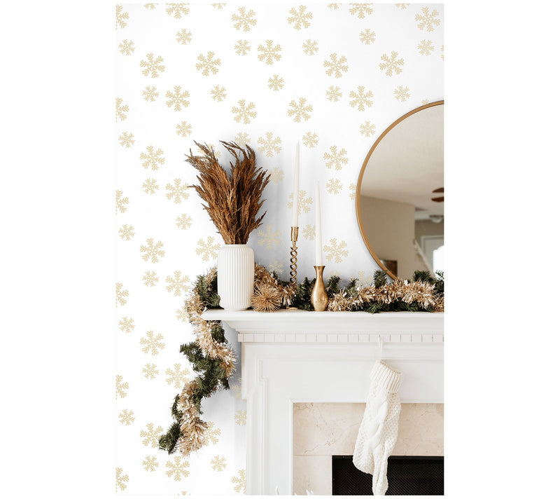 NextWall Snowflakes Peel and Stick Wallpaper Roll — View 6