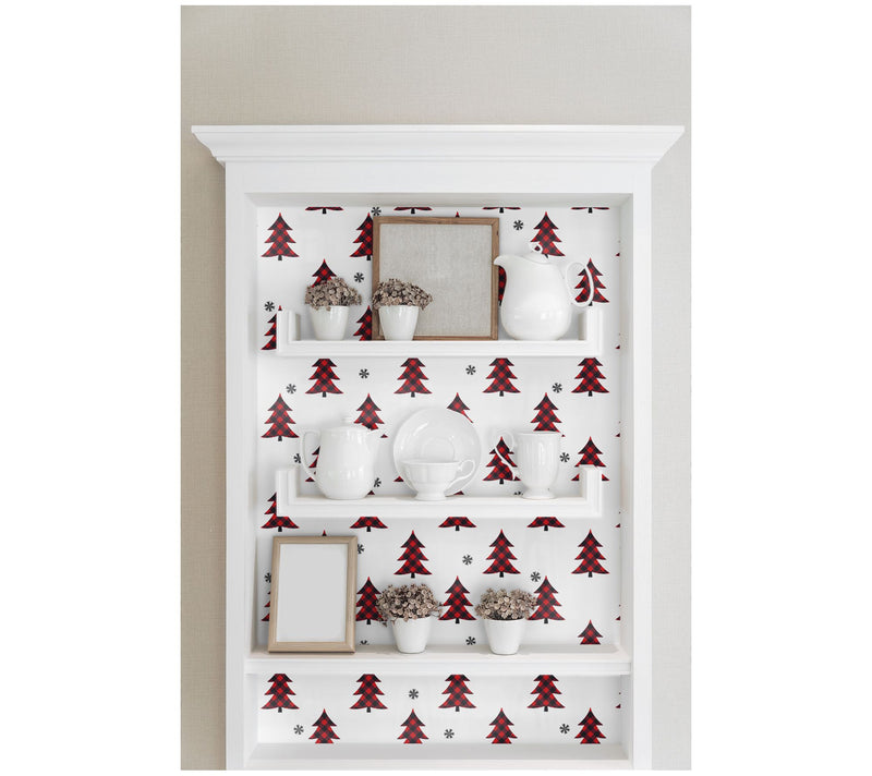 NextWall Plaid Pines Peel and Stick Wallpaper Roll — View 12