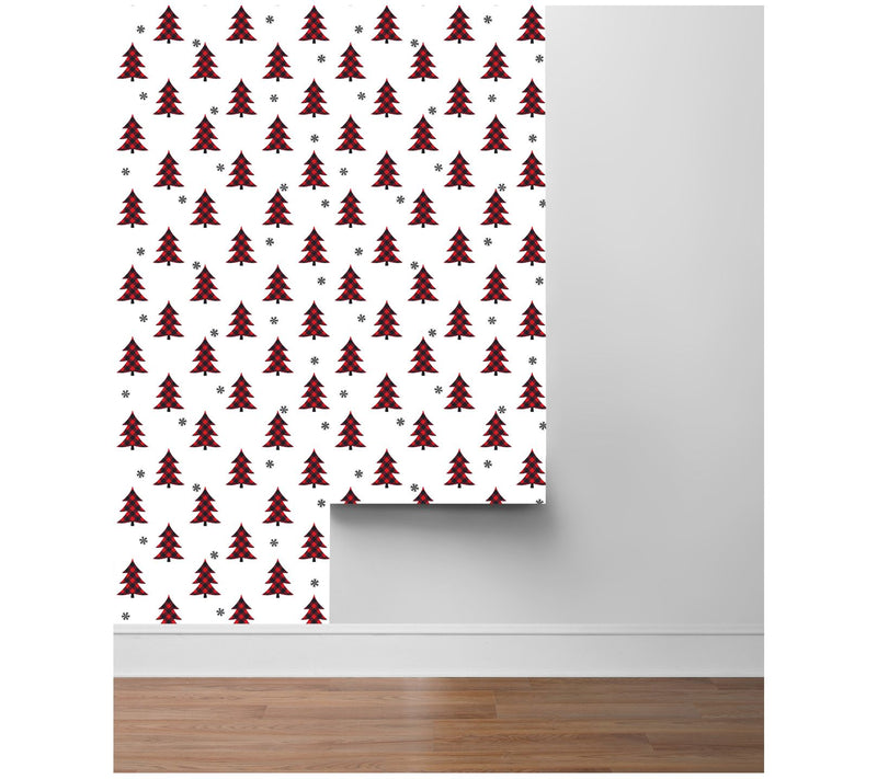 NextWall Plaid Pines Peel and Stick Wallpaper Roll — View 13