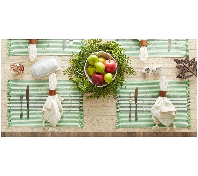 Design Imports Set of 6 Stripes with Fringe Placemat — View 12