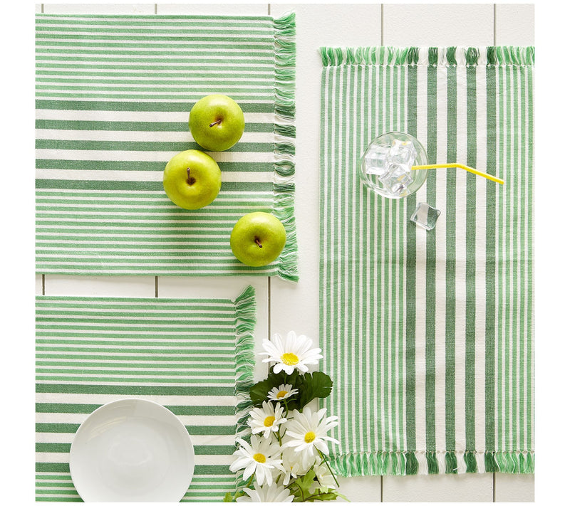 Design Imports Set of 6 Stripes with Fringe Placemat — View 11
