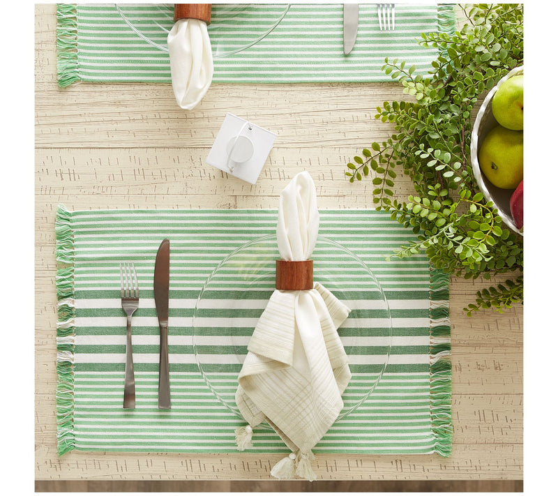 Design Imports Set of 6 Stripes with Fringe Placemat — View 10