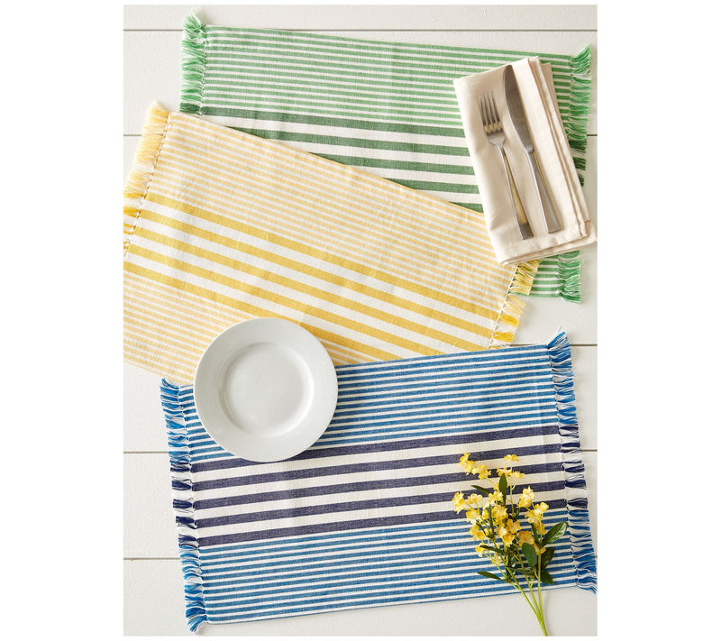 Design Imports Set of 6 Stripes with Fringe Placemat — View 14