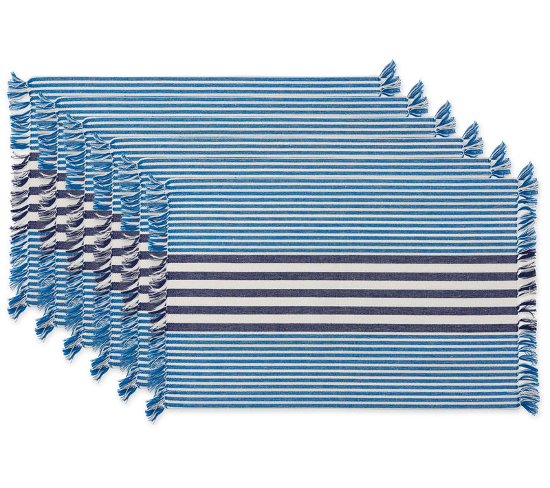 Design Imports Set of 6 Stripes with Fringe Placemat — View 5