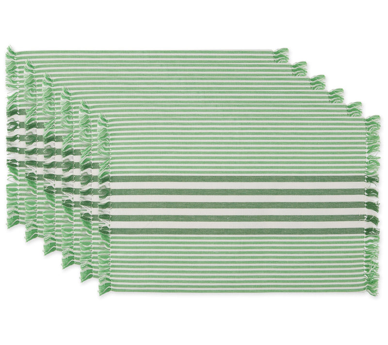 Design Imports Set of 6 Stripes with Fringe Placemat — View 7