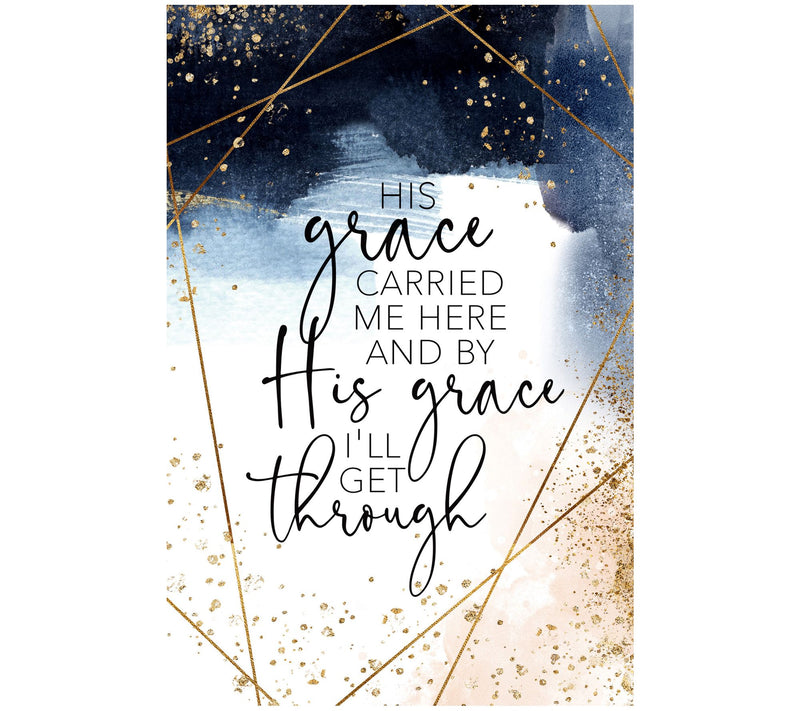 His Grace Carried Wood Plaque with Easel and Hanger — Main view