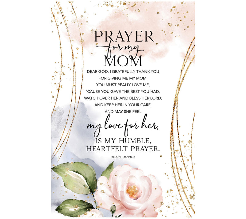 Prayer For My Mom Wood Plaque with Easel and Hanger — Main view