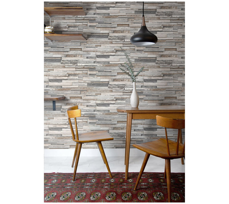 NextWall Reclaimed Wood Plank Peel and Stick Wallpaper Roll — View 6