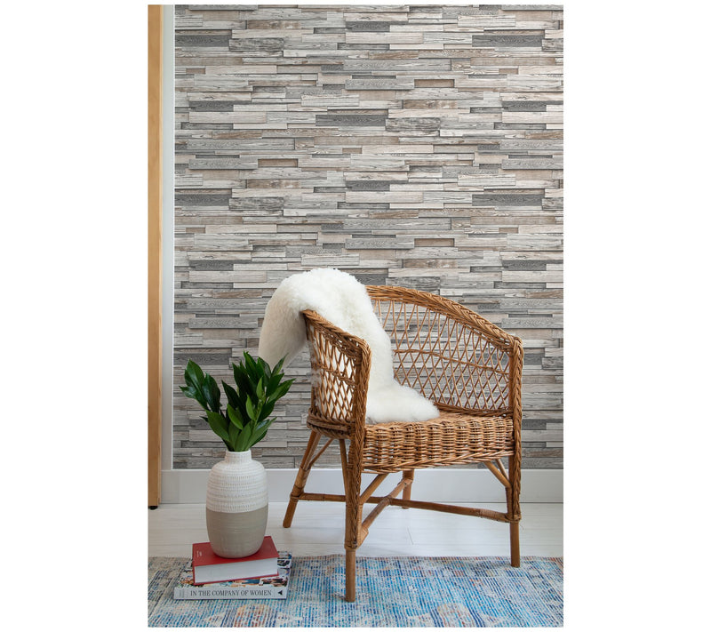 NextWall Reclaimed Wood Plank Peel and Stick Wallpaper Roll — View 7