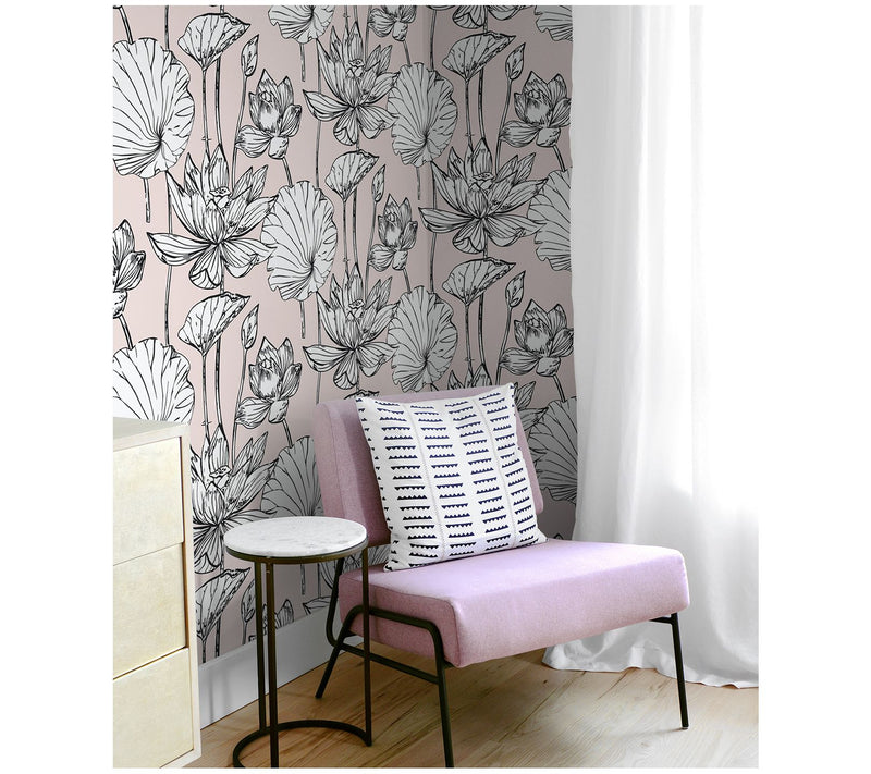 NextWall Lotus Floral Peel and Stick WallpaperRoll — View 12