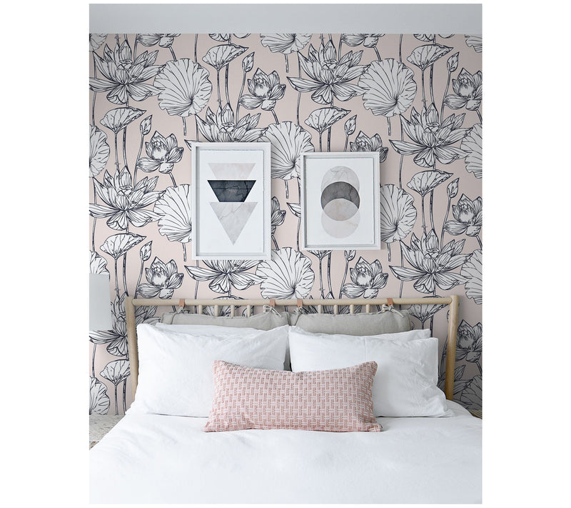NextWall Lotus Floral Peel and Stick WallpaperRoll — View 10