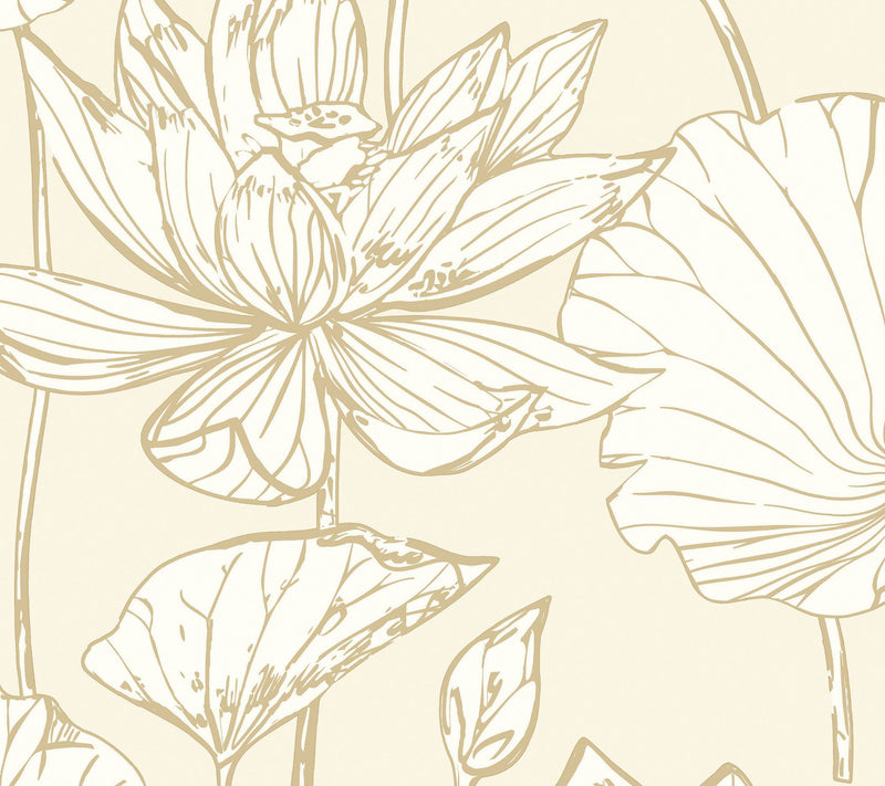 NextWall Lotus Floral Peel and Stick WallpaperRoll — View 4