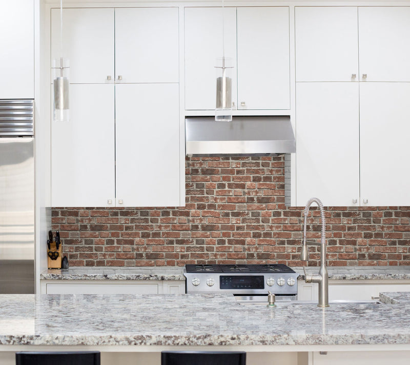 NextWall Distressed Brick Peel and Stick Wallpaper Roll — View 8