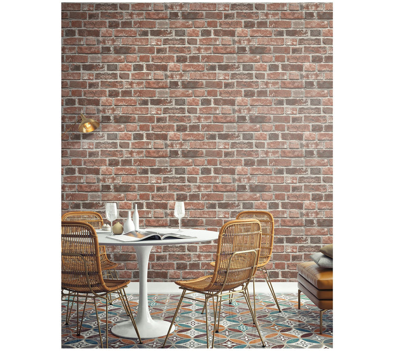 NextWall Distressed Brick Peel and Stick Wallpaper Roll — View 9