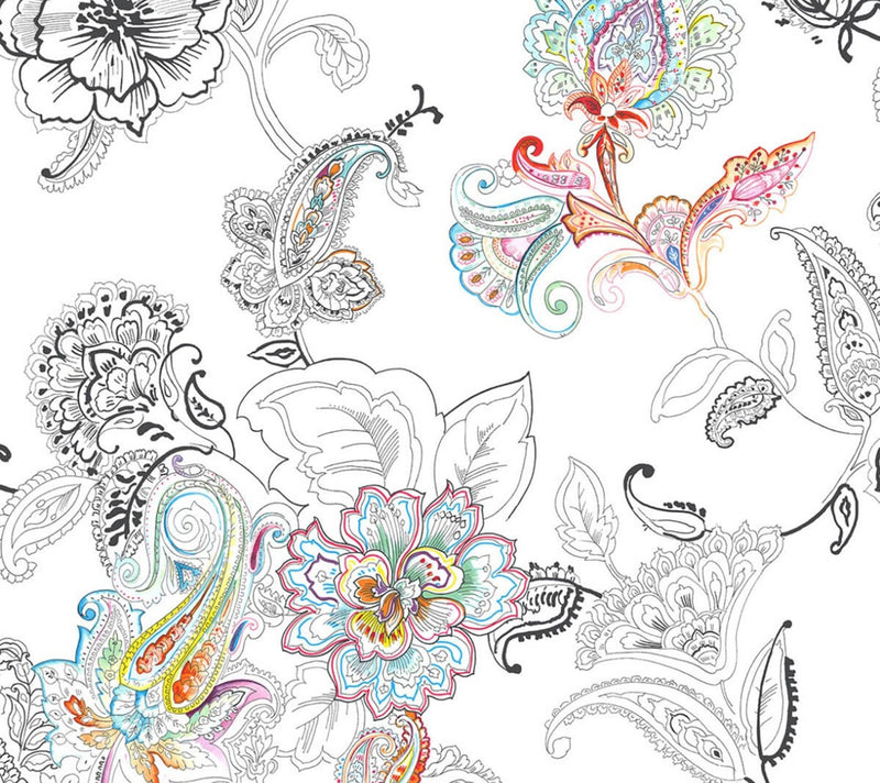 NextWall Colorful Paisley Peel and Stick Wallpaper Roll — Main view