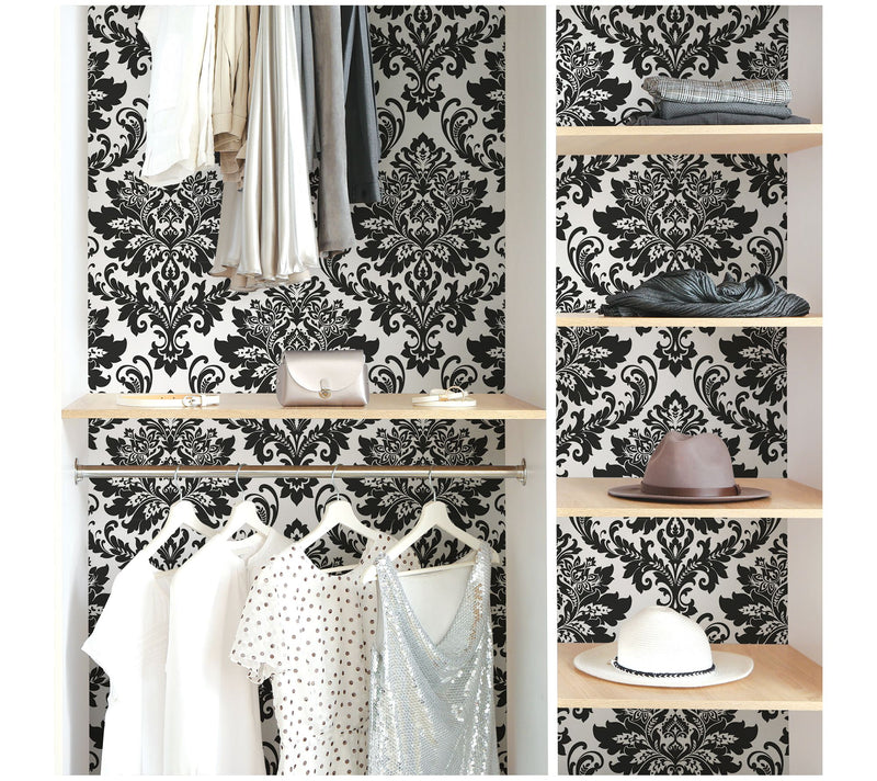 NextWall Damask Peel and Stick Wallpaper Roll — View 3