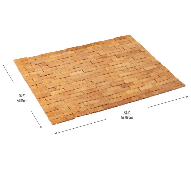 Mind Reader Non-Slip Bamboo Bath Mat — View 3