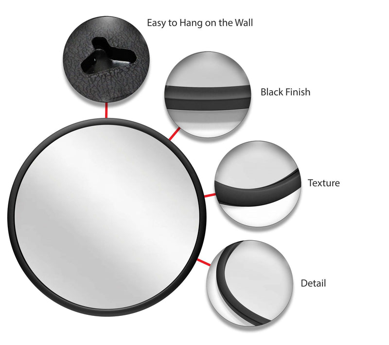 Infinity Instruments 22" Wall Mirror, Matte Blak Frame — View 8