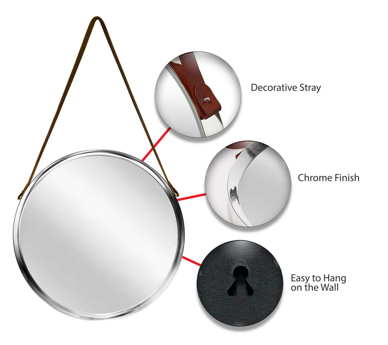 Infinity Instruments 18" Wall Mirror, Convex Silver Frame — View 4