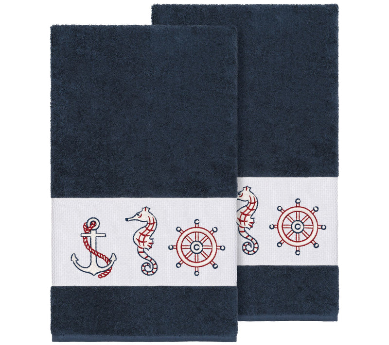 Linum Home Textiles Easton 2PC Embellished BathTowel Set — View 9