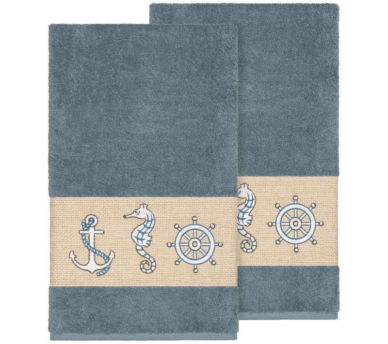 Linum Home Textiles Easton 2PC Embellished BathTowel Set — View 11