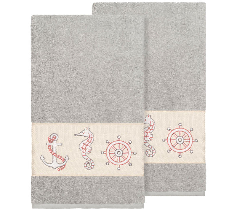 Linum Home Textiles Easton 2PC Embellished BathTowel Set — View 7